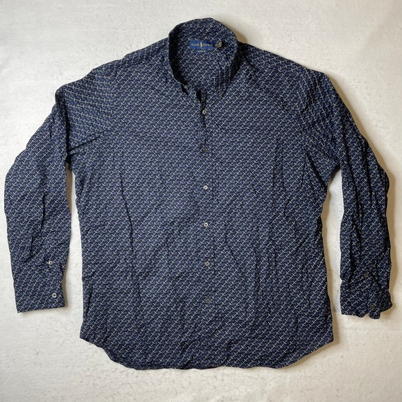 Ralph Lauren Other - Ralph Lauren Classic Fit XXL Blue Anchor Print Long Sleeve Button Up Shirt